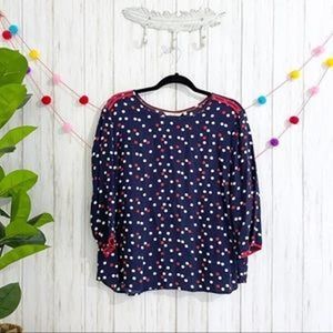 Boden Navy Dots Blouse Sz. 10